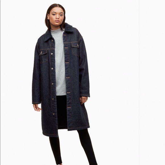 Aritzia By Tna Madura Denim Long Jacket 